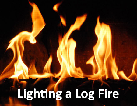 Lighting a Firewood Log Fire