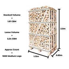 Kiln Dried Oak Firewood Logs - Large Crate | Ready to Burn Certified