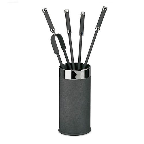 Modern Fireplace Companion Set in Anthracite Grey