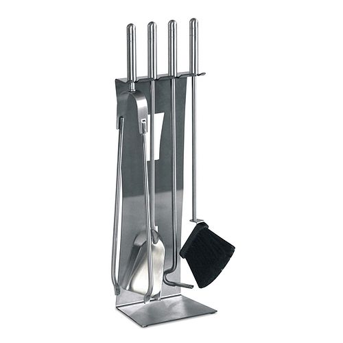 Premium Stainless Steel Companion Set 4 piece Fireplace Tool Set