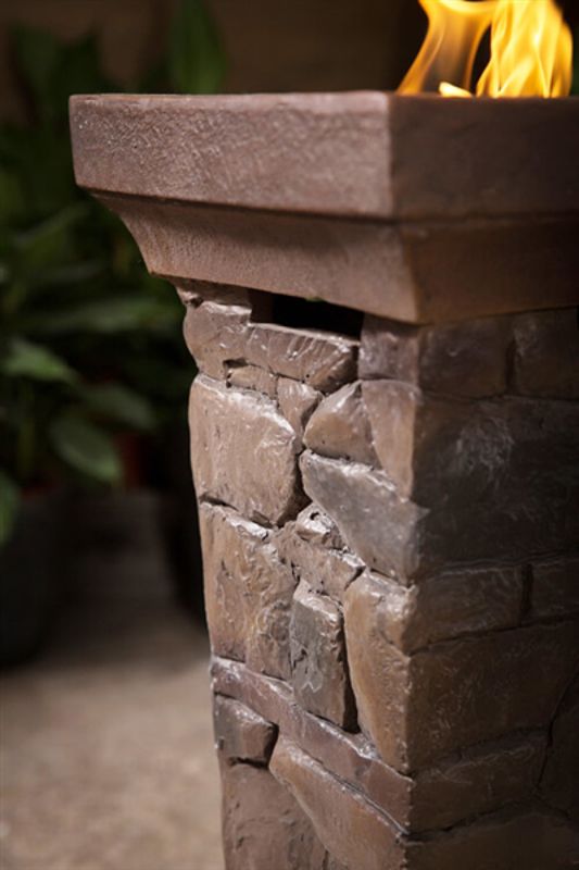 cobblestone upright gas fire pit and patio fire