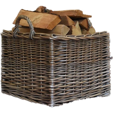 Callow Wicker Log Basket Medium Square Line Storage Basket