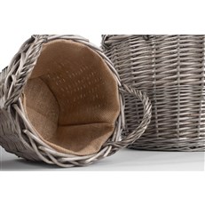 Lined Wicker Log Baskets