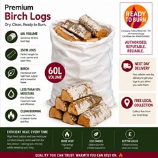 60L Boot Bag of Kiln Dried Birch Firewood Logs