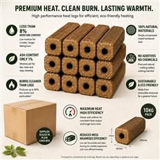 10kg pack of hardwood briquettes